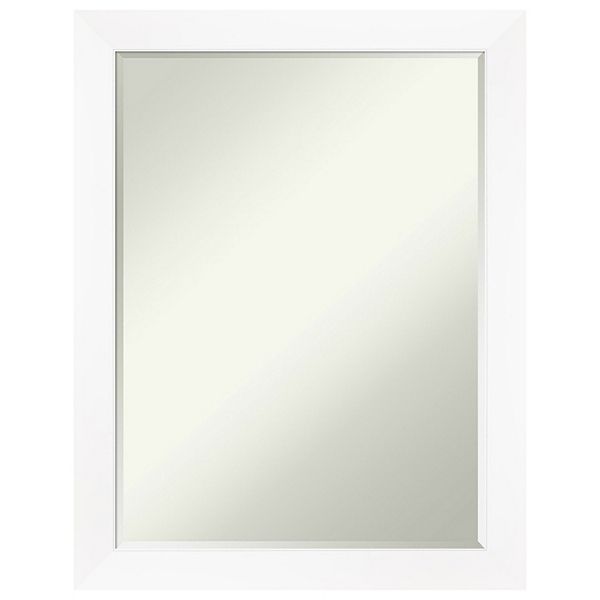 Cabinet White Narrow Petite Bevel Bathroom Wall Mirror Amanti Home