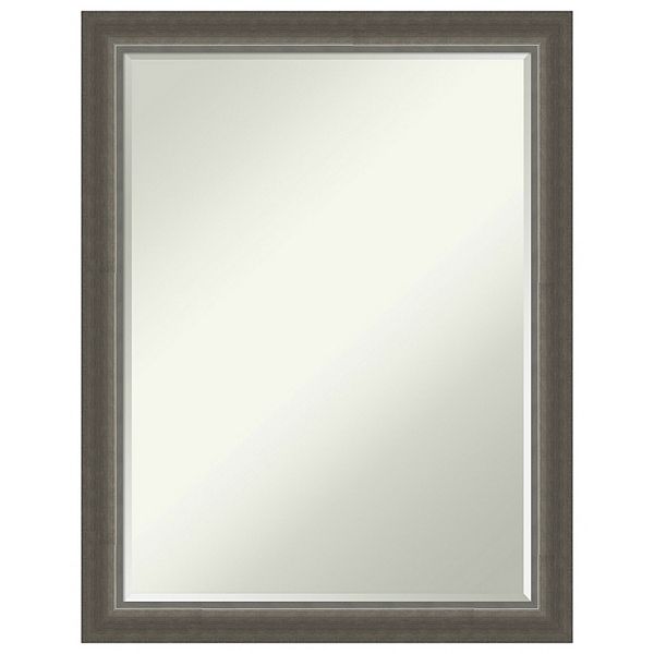 Domus Dark Silver Petite Bevel Wood Bathroom Wall Mirror Amanti Home