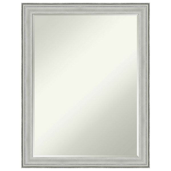 Bel Volto Silver Petite Bevel Wood Bathroom Wall Mirror Amanti Home