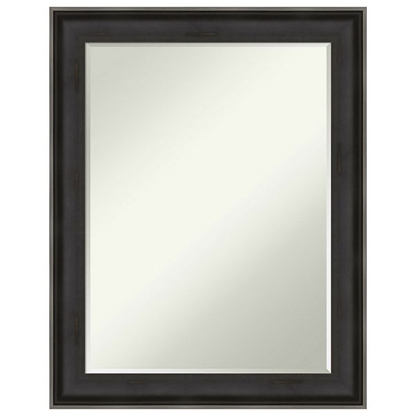 Allure Charcoal Petite Bevel Wood Bathroom Wall Mirror Amanti Home