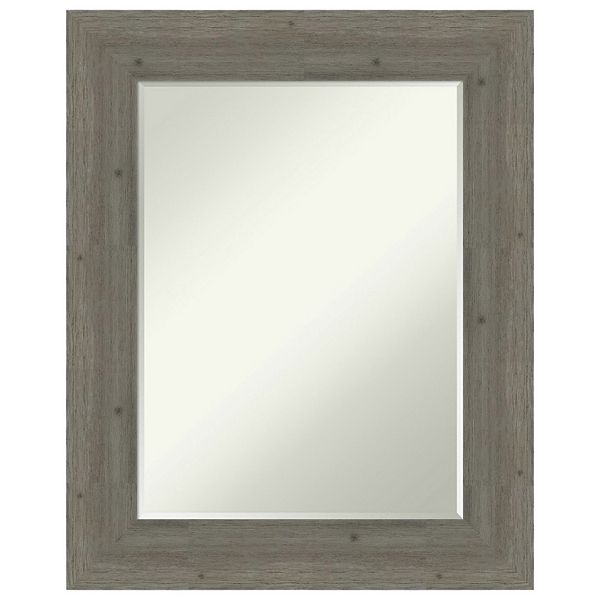 Fencepost Petite Bevel Wood Bathroom Wall Mirror Amanti Home