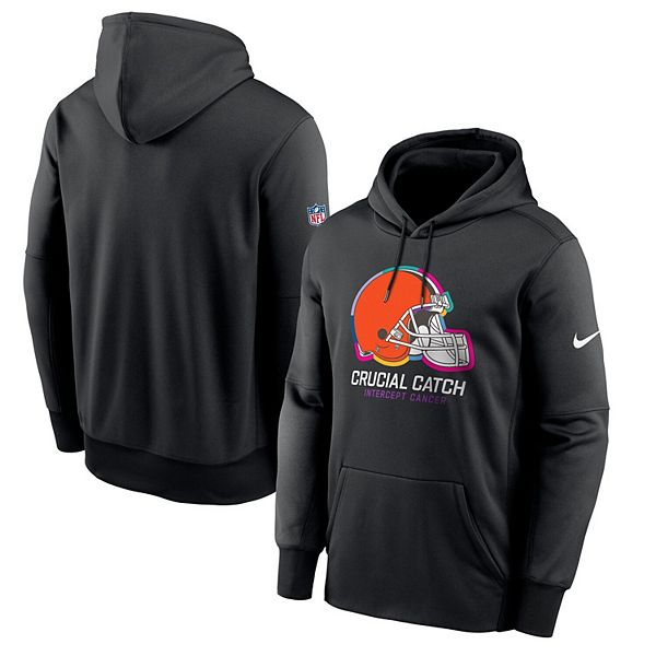 Худи Nike Cleveland Browns 2024 NFL Crucial Catch черного цвета с технологией Therma-FIT и карманом NCAA