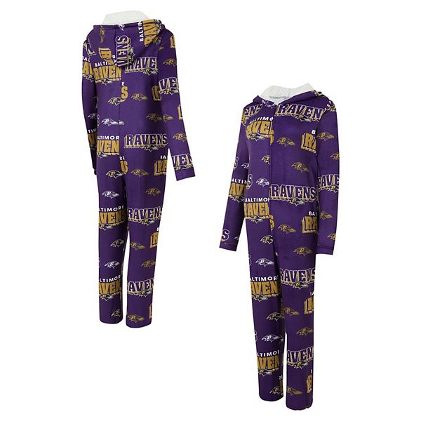 Women's Concepts Sport Purple Baltimore Ravens  Roadway Allover Print Microfleece Full-Zip Union Suit Unbranded