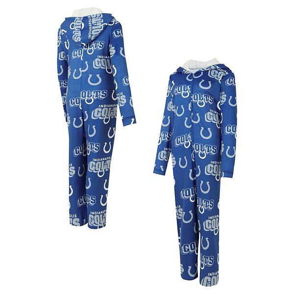 Women's Concepts Sport Royal Indianapolis Colts  Roadway Allover Print Microfleece Full-Zip Union Suit Unbranded