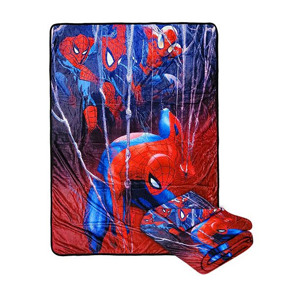 Marvel Spider-man Web Fleece Throw Blanket, Measures 60 X 45 Inches Bazillion Dreams