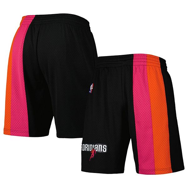 Men's Mitchell & Ness Black Miami Heat Hardwood Classics Primary Logo Swingman Shorts Mitchell & Ness