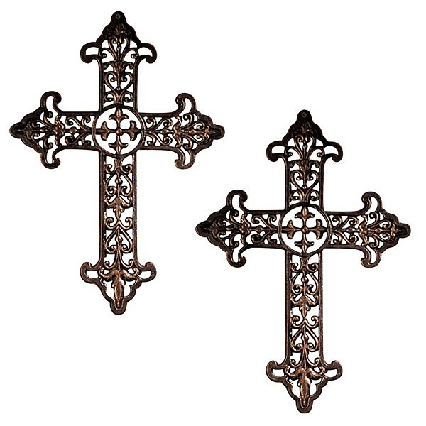 Fleur De Lis Cross: Set Of Two Design Toscano