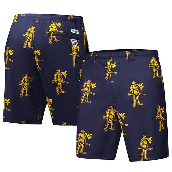 Men's Columbia Navy West Virginia Mountaineers Backcast III Printed Short Columbia