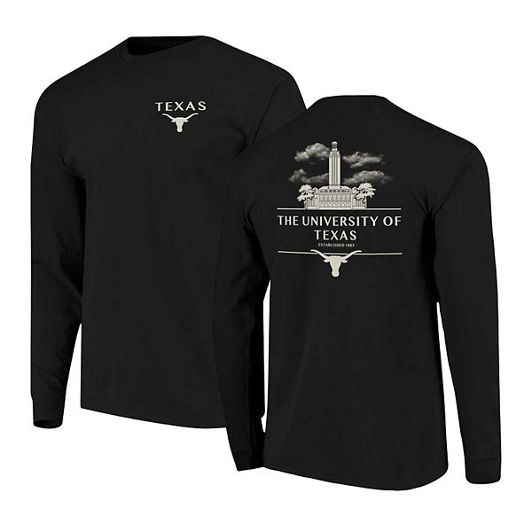 Men's Black Texas Longhorns Comfort Colors Campus Nights Long Sleeve T-Shirt Image One