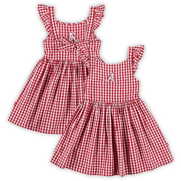 Girls Toddler Garb  Crimson Alabama Crimson Tide Constance Gingham Dress Garb