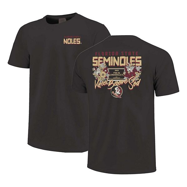 Unisex  Black Florida State Seminoles Bouquet Hyper Local Comfort Colors T-Shirt Image One