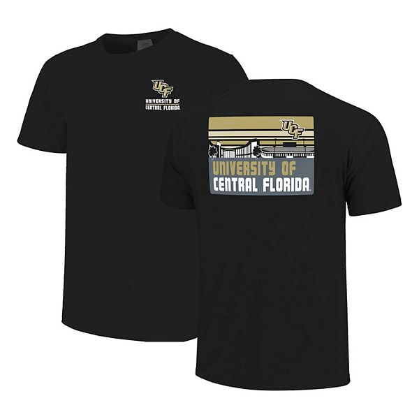 Men's Black UCF Knights Striped Campus Skyline T-Shirt Image One