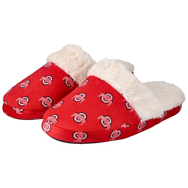 Youth ZooZatz Scarlet Ohio State Buckeyes Faux Fur Slippers ZooZatz