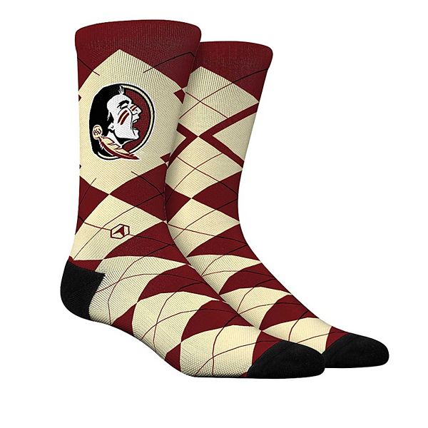 Универсальные вязаные носки Rock Em Socks Florida State Seminoles с клетчатой аппликацией и утолщенной подошвой Rock Em Socks