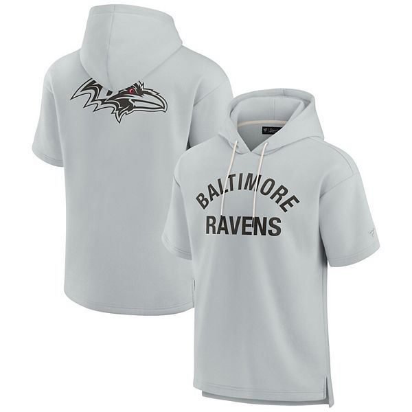 Худи унисекс Fanatics Signature с короткими рукавами и супер мягким флисом серого цвета Baltimore Ravens Fanatics Signature