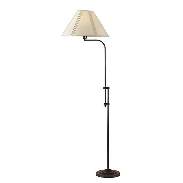 3 Way Metal Floor Lamp with and Adjustable Height Mechanism, Bronze Benzara