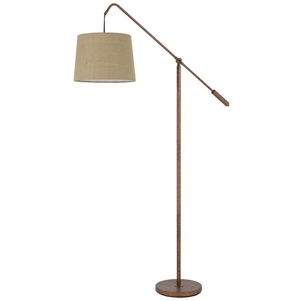 68 Inch Adjustable Arc Arm Metal Floor Lamp, Rustic Bronze Benzara