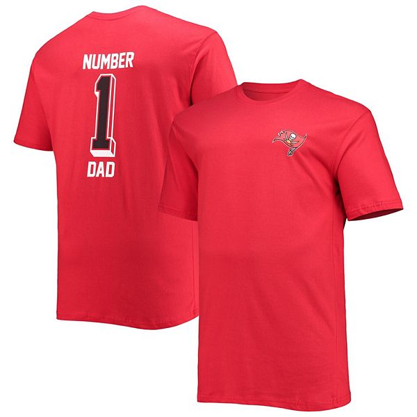 Мужская футболка Fanatics Branded Tampa Bay Buccaneers #1 Dad 2-Hit из 100% хлопка большого размера Unbranded