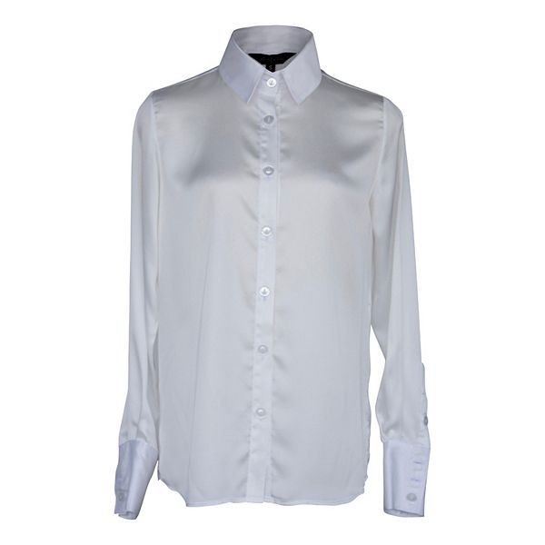 Elegance Silk Blouse In White Le Reussi