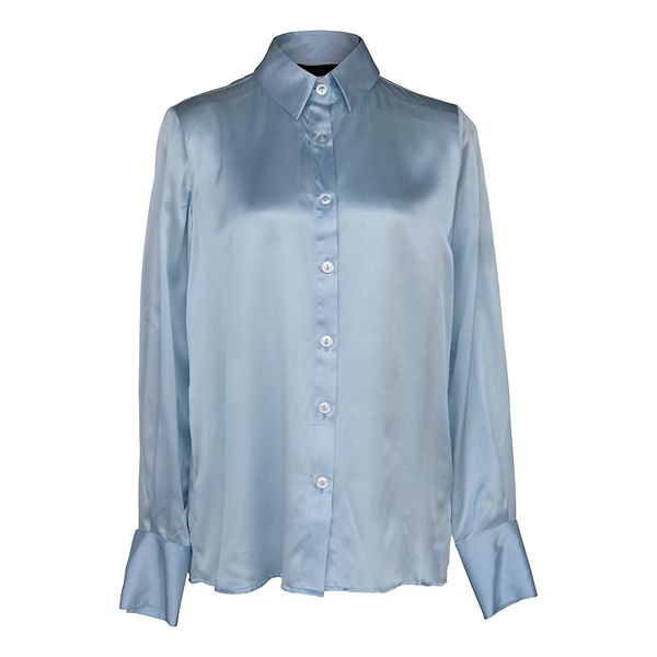 Luxe Silk Blouse In Blue Le Reussi