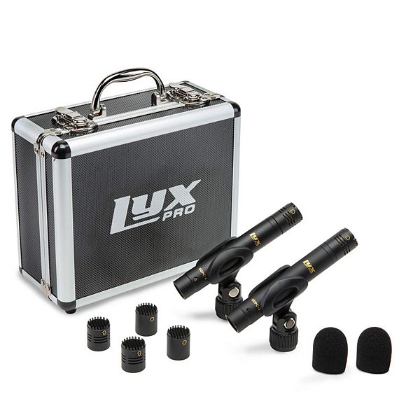 Lyxpro Stereo Pair Of Pencil Condenser Stick Microphones, Instrument 2 Mics W/Capsules Lyxpro