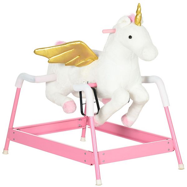 Ride On Horse For 5-12 Years, Spring Horse With Sound, Unicorn Qaba