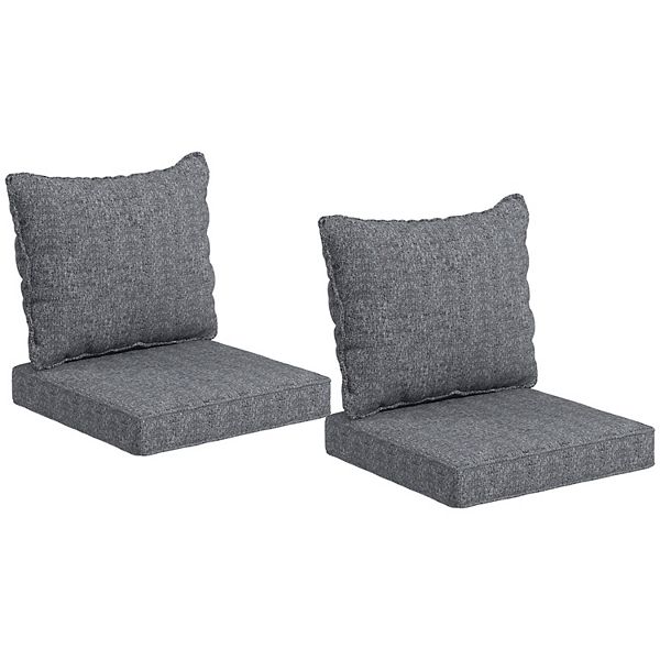 Outsunny 4 Outdoor Chair Cushions With Seat & Backrest Outsunny