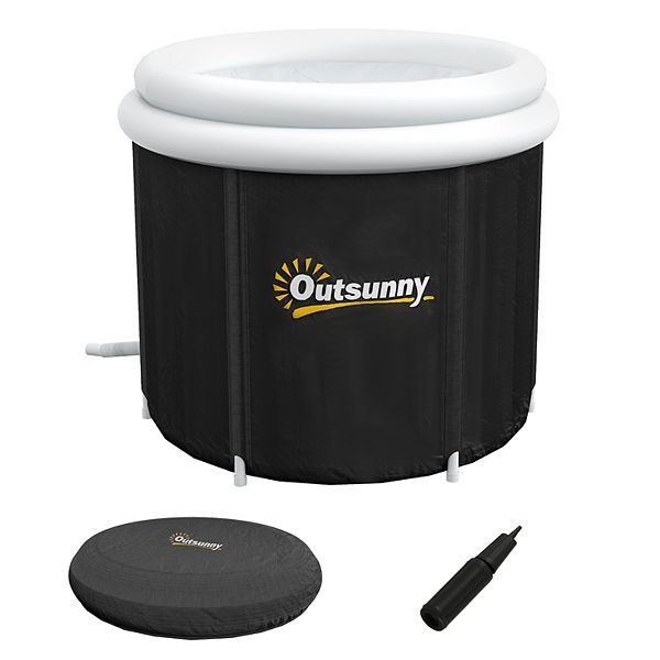 Outsunny Portable Cold Plunge Tub, Ice Bath Tub With Thermo Lid Outsunny