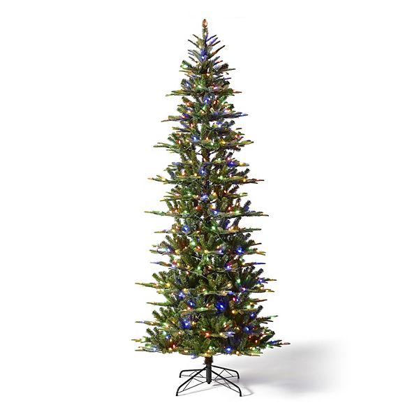 Glitzhome 9ft Pre-lit Green Fir Remote Artificial Christmas Tree With 500 Strawberry Lights, 9 Modes Glitzhome