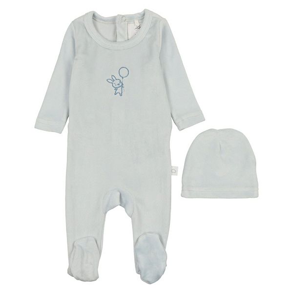 Velour Bunny Footie - Baby Boys Pouf