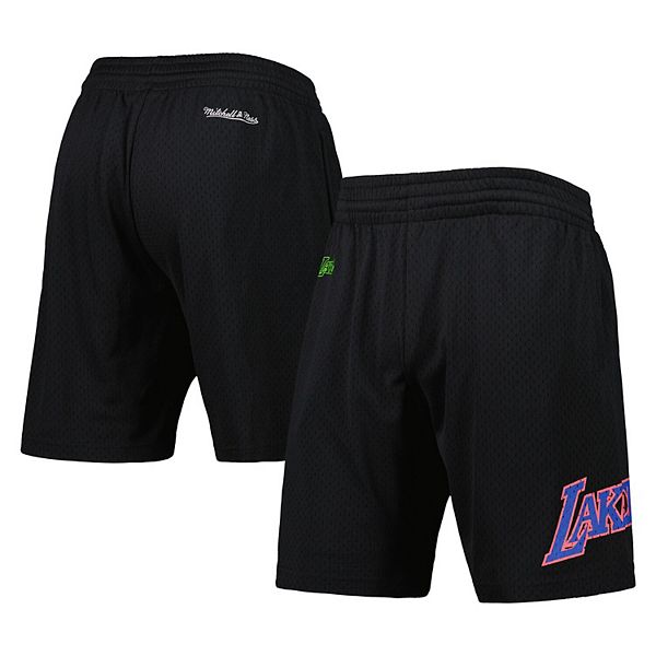 Men's Mitchell & Ness Black Los Angeles Lakers Hardwood Classics Color Bomb Energy Shorts Mitchell & Ness