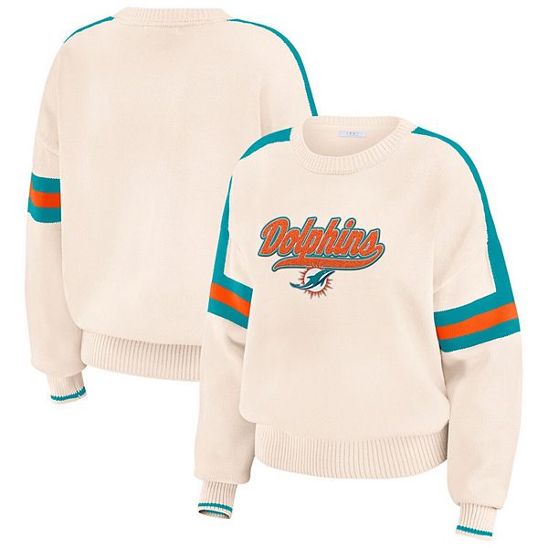 Женский полосатый пуловер Miami Dolphins от WEAR by Erin Andrews, из 60% хлопка и 40% полиэстера WEAR by Erin Andrews