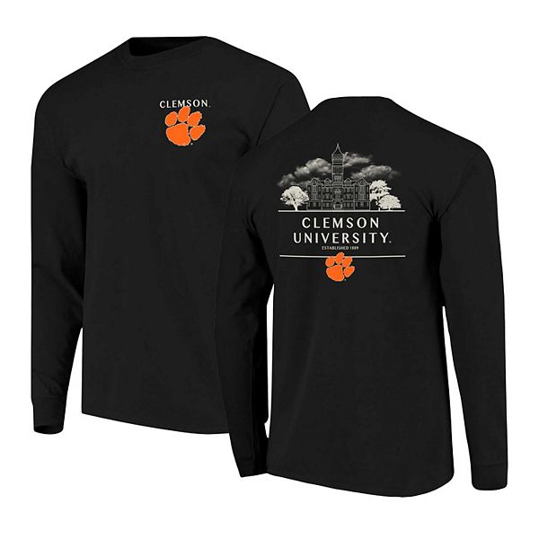 Men's Black Clemson Tigers Comfort Colors Campus Nights Long Sleeve T-Shirt Image One