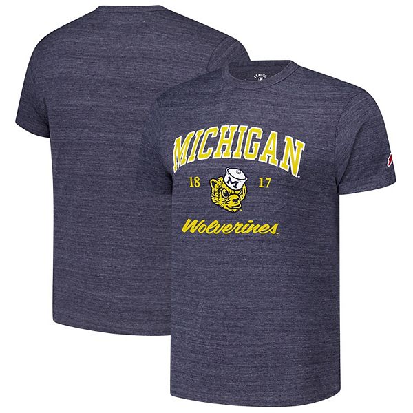 Мужская футболка из три-смешанного материала с коротким рукавом Michigan Wolverines Arch Script Victory Falls League Collegiate Wear