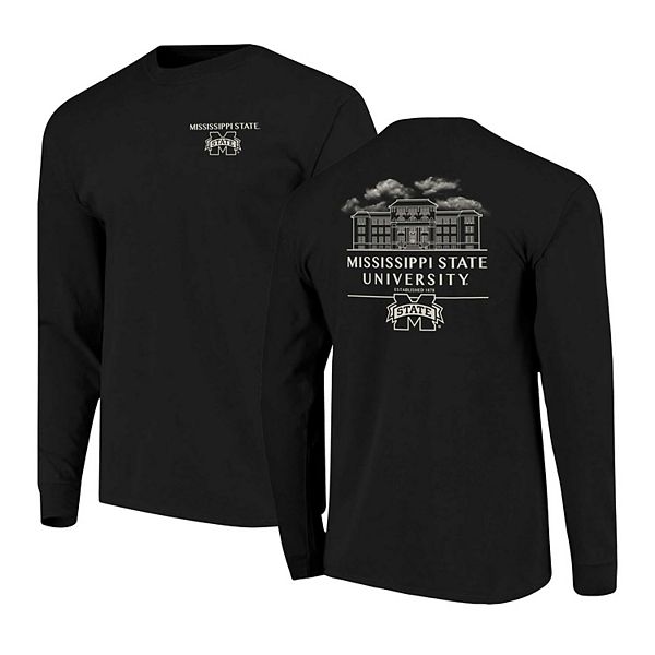 Men's Black Mississippi State Bulldogs Comfort Colors Campus Nights Long Sleeve T-Shirt Image One