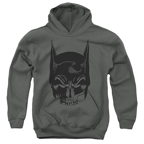 Детское худи с капюшоном Batman Skull, серое, 50% хлопок, 50% полиэстер Licensed Character