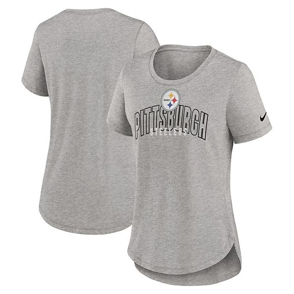 Women's Nike Heather Gray Pittsburgh Steelers Fashion Tri-Blend T-Shirt Nike