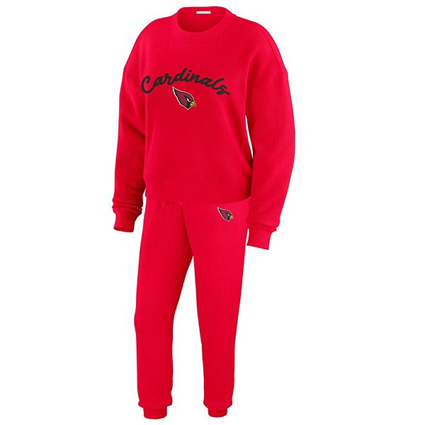 Women's WEAR by Erin Andrews  Cream Arizona Cardinals Knitted Tri-Blend Long Sleeve T-Shirt & Pants Lounge Set WEAR by Erin Andrews