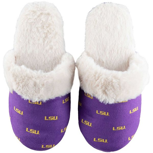 Youth ZooZatz LSU Tigers Faux Fur Slippers ZooZatz