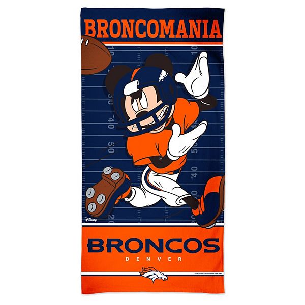 Пляжное полотенце Denver Broncos Disney Spectra, 76 см x 152 см, с анимационной графикой Unbranded