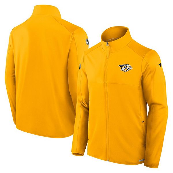 Мужская флисовая куртка Fanatics Gold Nashville Predators Authentic Pro Rink с полной застежкой-молнией Fanatics Brands - White Label