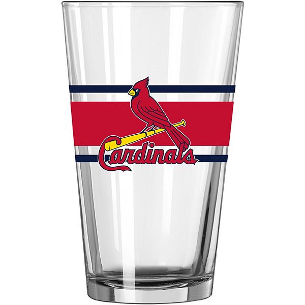 Кружка 16oz с полосками и логотипом St. Louis Cardinals, двусторонний дизайн, 100% стеклянная Unbranded