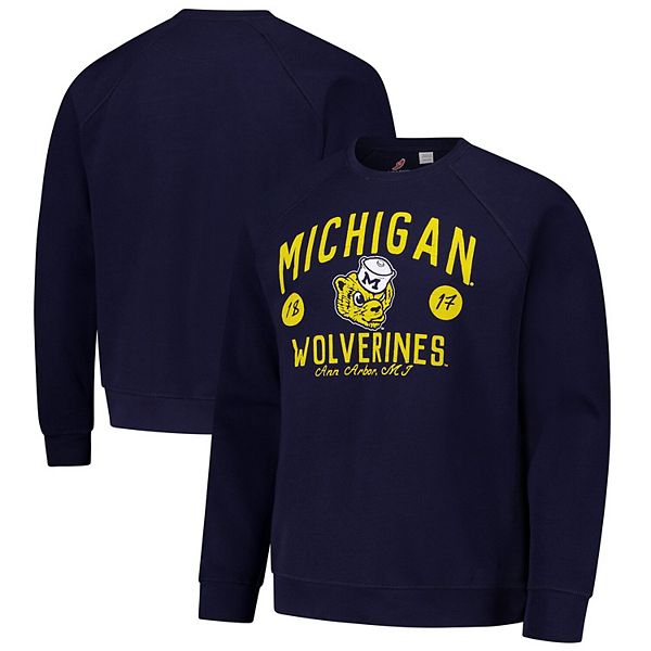 Мужское худи League Collegiate Wear Michigan Wolverines Bendy Arch Essential 2.0 с флисовой подкладкой League Collegiate Wear