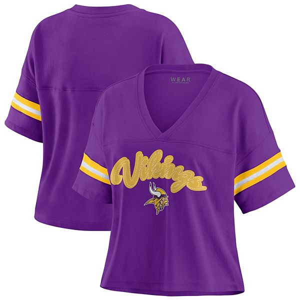 Футболка с принтом Minnesota Vikings by WEAR by Erin Andrews, мягкий джерси, свободный крой, плюссайз WEAR by Erin Andrews