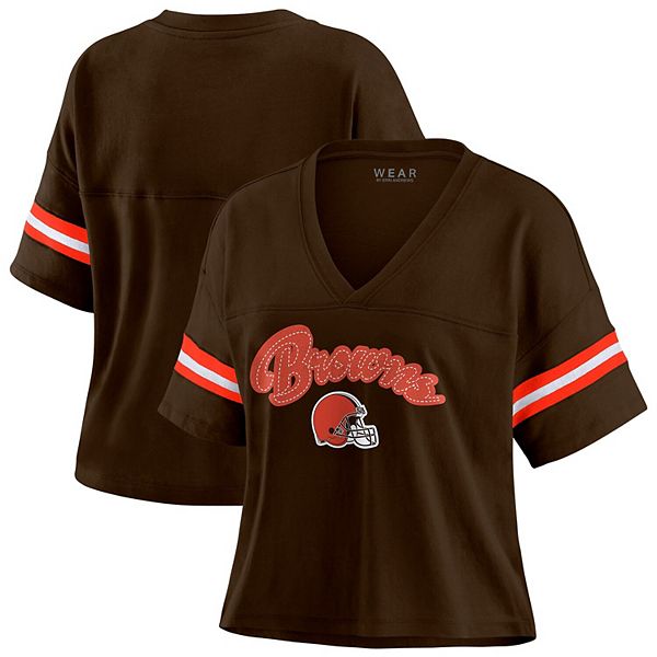 Женская футболка с цветными блоками больших размеров Cleveland Browns от WEAR by Erin Andrews, 100% хлопок WEAR by Erin Andrews