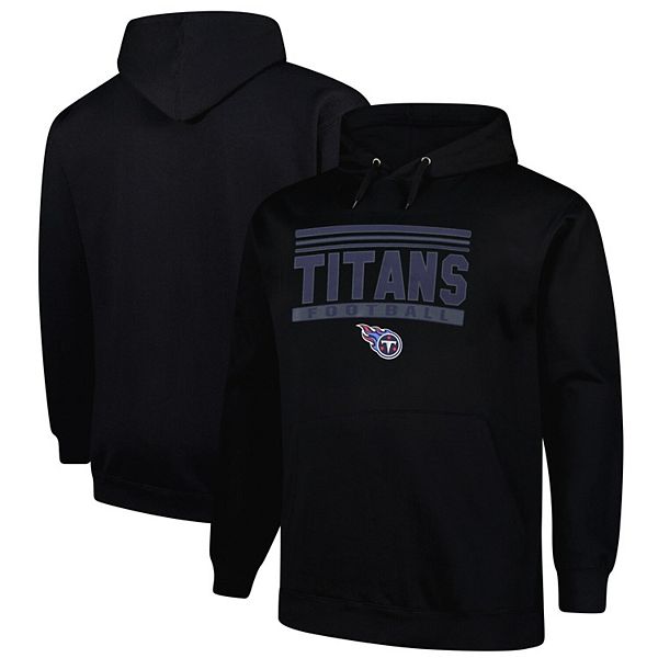 Мужское худи Fanatics черного цвета Tennessee Titans Big & Tall с капюшоном, из 60% хлопка и 40% полиэстера Fanatics Brands - White Label