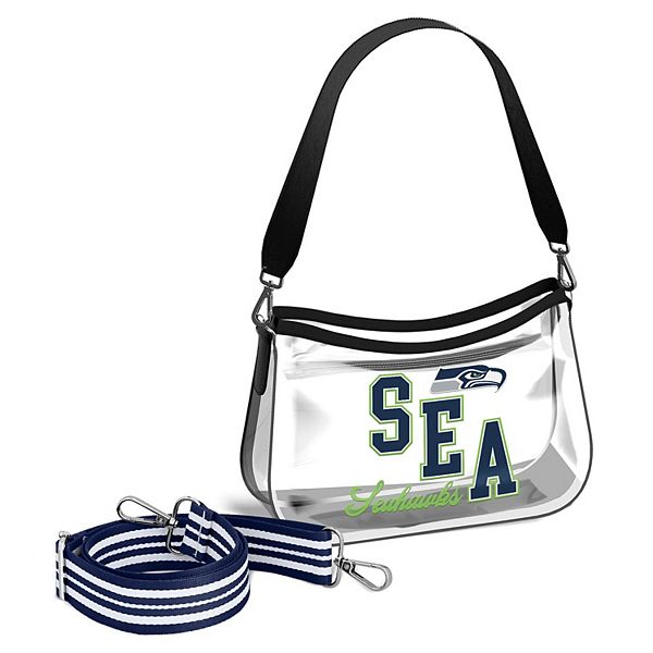 Прозрачная мини-сумка для стадиона с логотипом Seattle Seahawks, размеры 30x23x5 см, 50% полиэстер, 50% PU WEAR by Erin Andrews