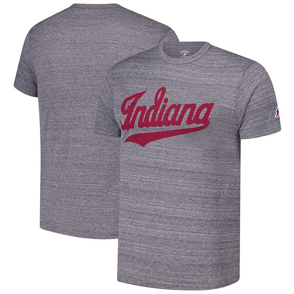 Мужская серый трикотажный футболка с коротким рукавом и принтом Indiana Hoosiers от League Collegiate Wear League Collegiate Wear