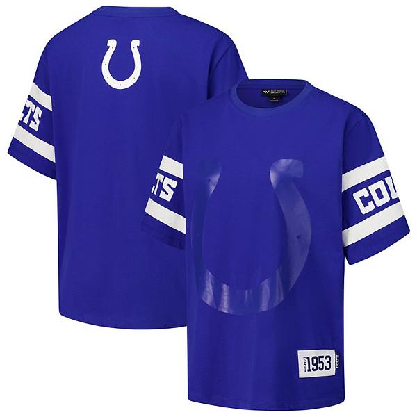 Women's The Wild Collective Royal Indianapolis Colts Drop Shoulder T-Shirt The Wild Collective