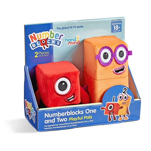 Развивающие мягкие игрушки Numberblocks Один и Два, набор из 2 плюшевых игрушек для детей от 2 лет hand2mind